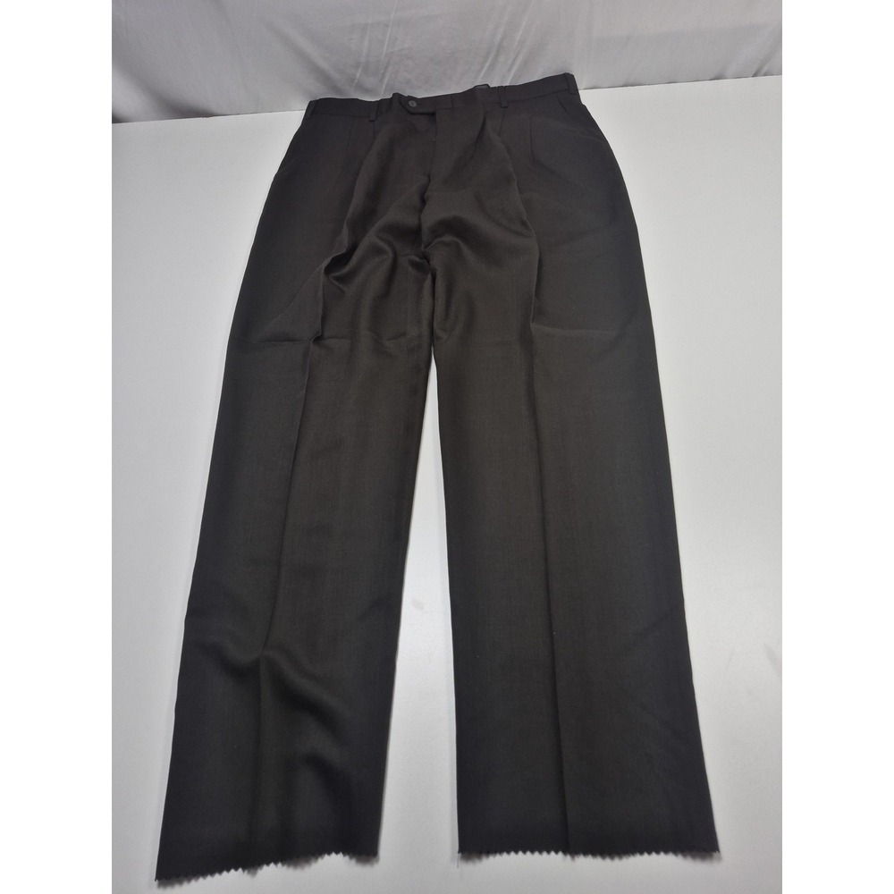Krizia Dress Pants Mens 40x33 Gray Superfine Wool Pleated Unhemmed NWT